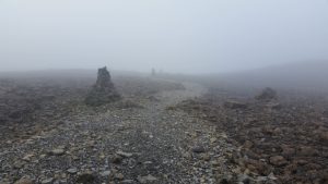 Cairns in the fog